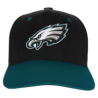 Casquette ajustable structurée précourbée Pro-Sport des Philadelphia Eagles pour jeunes, noir/vert minuit