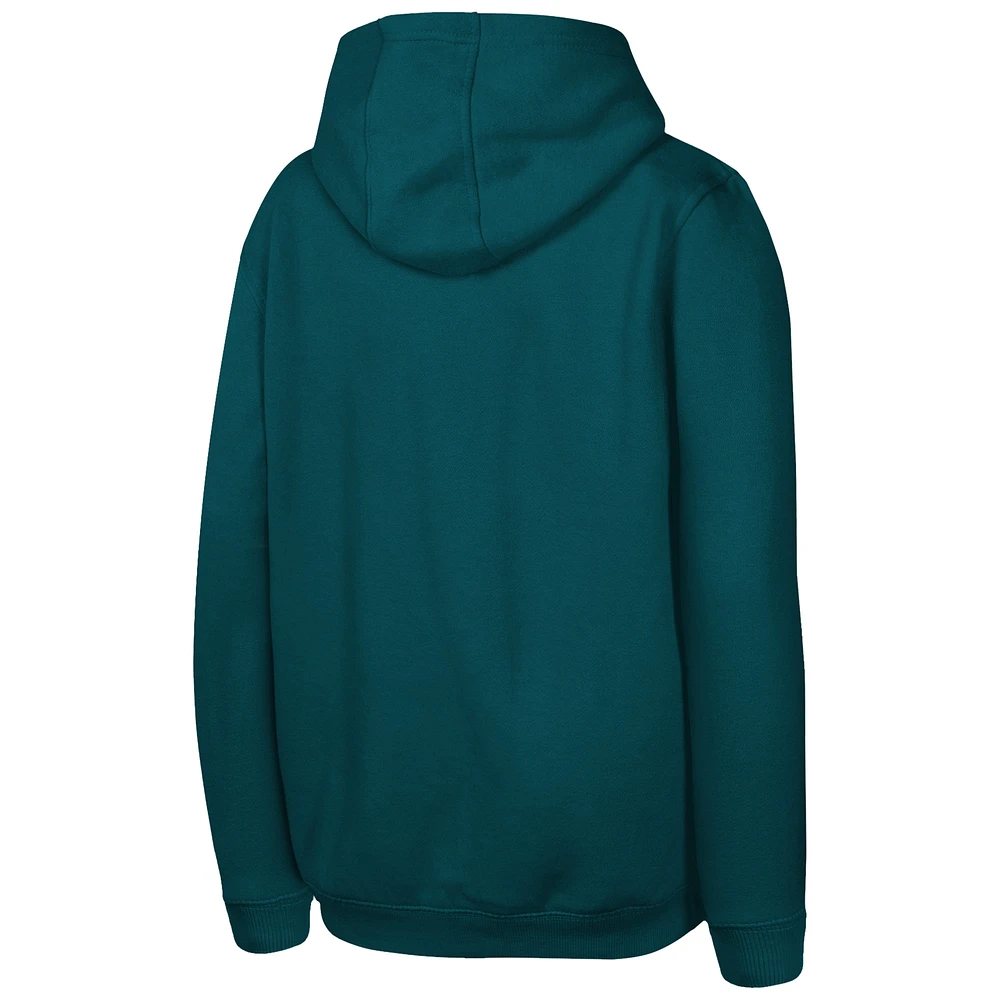 Youth Fanatics  Midnight Green Philadelphia Eagles Super Bowl LIX Champions Iconic Victory Pullover Hoodie