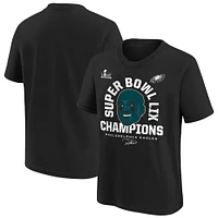 Youth Jalen Hurts Black Philadelphia Eagles Super Bowl LIX Champions Face T-Shirt