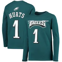 Jalen Hurts Philadelphia Eagles Youth Green Name & Number Logo T-Shirt 