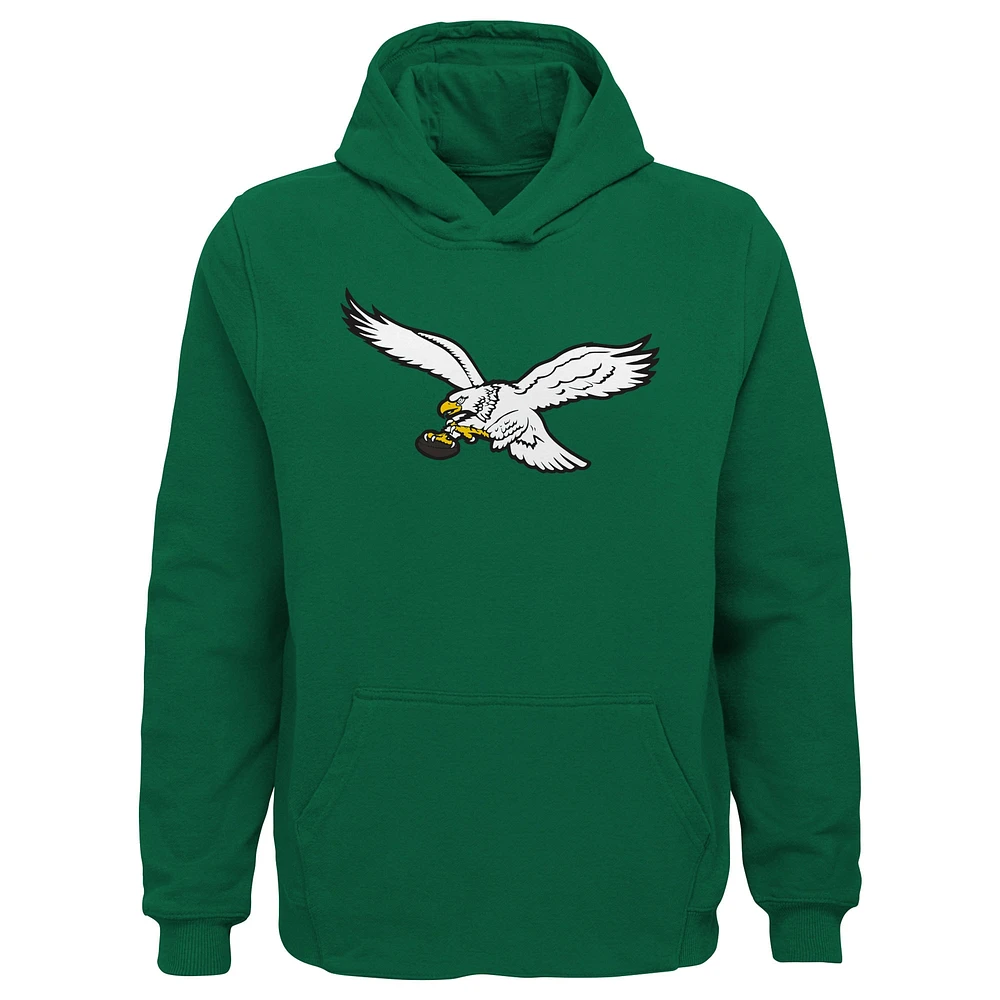 Youth Kelly Green Philadelphia Eagles Retro Pullover Hoodie