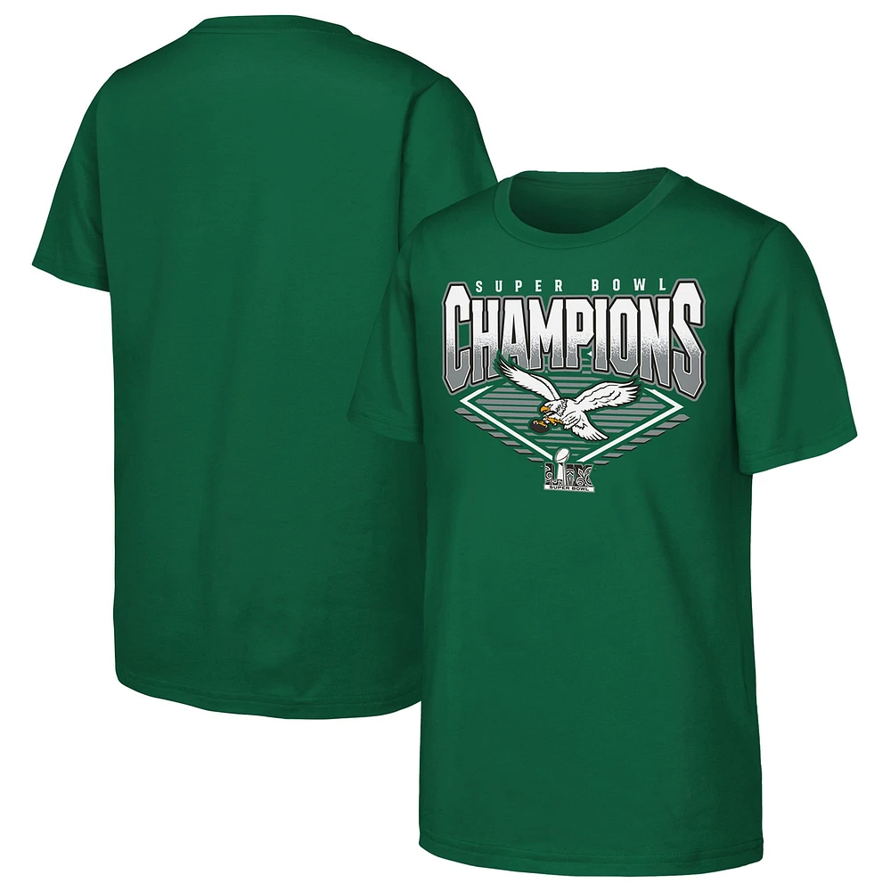 Youth Kelly Green Philadelphia Eagles Super Bowl LIX Champions Retro Diamond T-Shirt