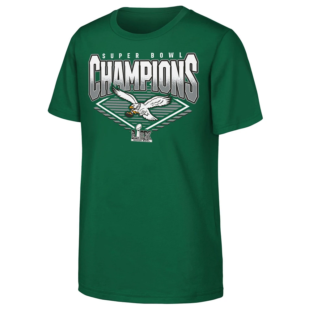 Youth Kelly Green Philadelphia Eagles Super Bowl LIX Champions Retro Diamond T-Shirt