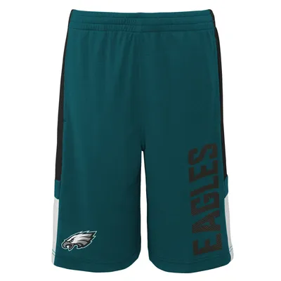 Youth Midnight Green Philadelphia Eagles Lateral Mesh Performance Shorts
