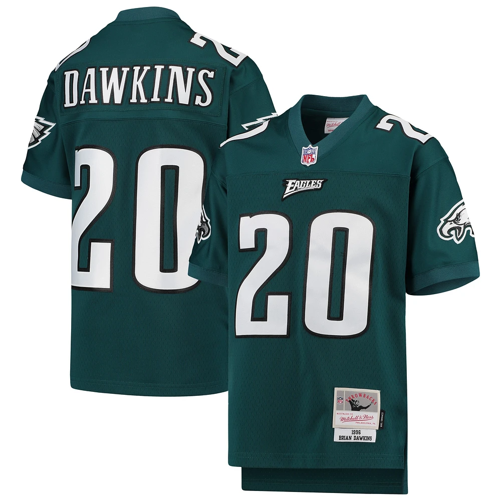 Maillot de joueur retraité Mitchell & Ness Brian Dawkins Midnight Green Philadelphia Eagles 2004 Legacy pour jeunes