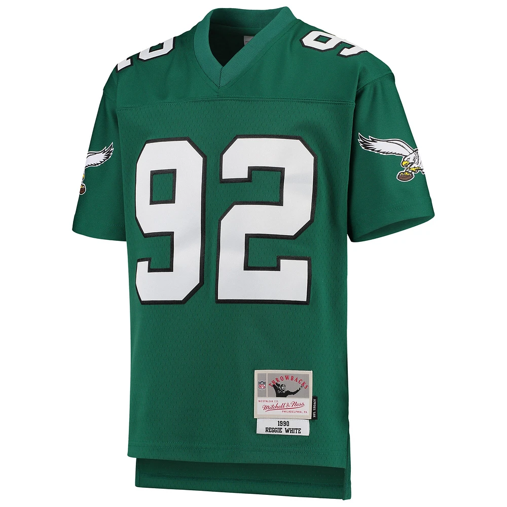 Maillot de joueur retraité Mitchell & Ness Reggie White Green Philadelphia Eagles 1990 Legacy pour jeunes