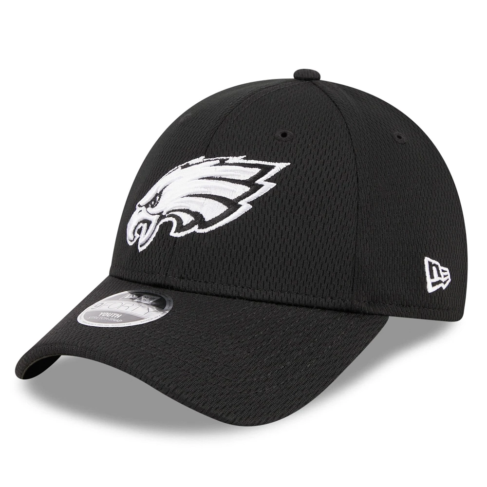 Youth New Era Black Philadelphia Eagles  Main B-Dub 9FORTY Adjustable Hat