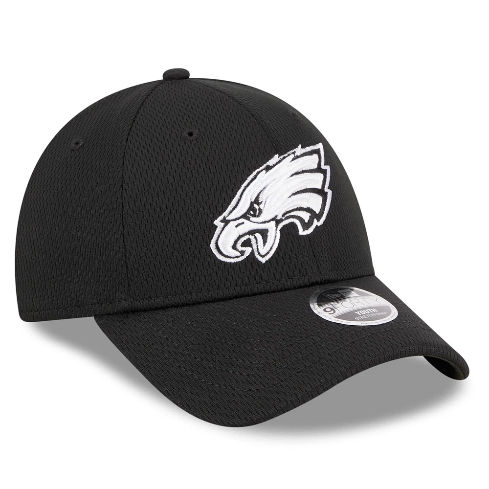 Casquette réglable noire Philadelphia Eagles Main B-Dub 9FORTY pour jeune New Era