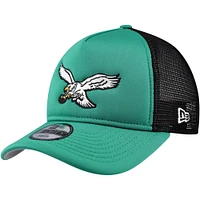 Casquette réglable de camionneur A-Frame 9FORTY New Era Kelly Green Philadelphia Eagles pour jeune