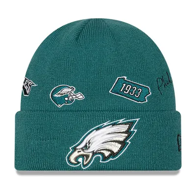 Philadelphia Eagles New Era Knit Trapper Hat - Midnight Green