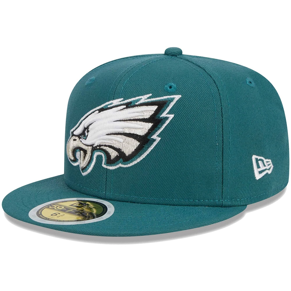 Casquette ajustée New Era Midnight Green Philadelphia Eagles Main 59FIFTY pour jeune