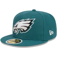 Casquette ajustée New Era Midnight Green Philadelphia Eagles Main 59FIFTY pour jeune