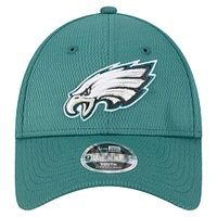 Youth New Era Midnight Green Philadelphia Eagles Main 9FORTY Adjustable Hat