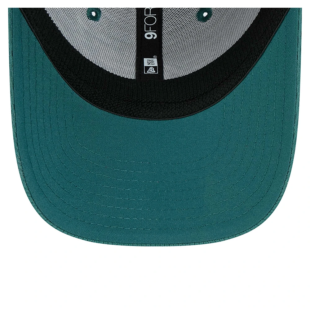 Casquette ajustable Main 9FORTY des Philadelphia Eagles de New Era pour jeunes, vert nuit