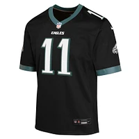 Maillot de match alternatif Nike A.J. Brown noir pour jeunes des Eagles Philadelphie