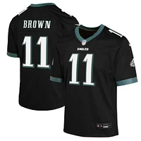 Maillot de match alternatif Nike A.J. Brown noir pour jeunes des Eagles Philadelphie