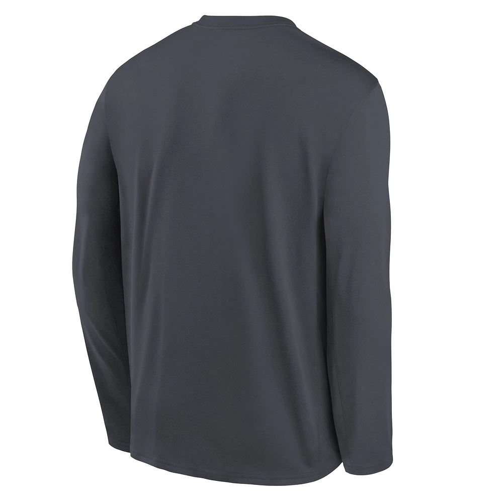 Youth Nike  Anthracite Philadelphia Eagles Super Bowl LIX Champions Locker Room Trophy Collection Long Sleeve T-Shirt