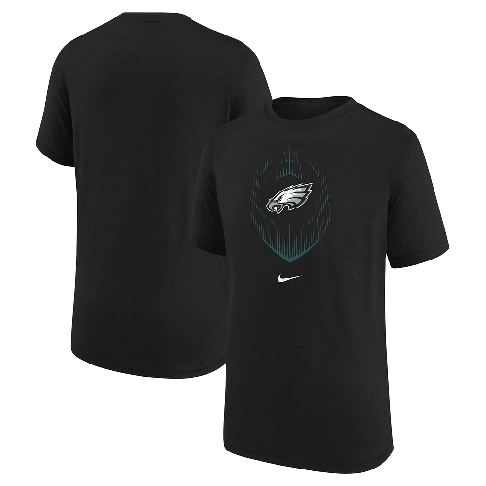 T-shirt Nike noir pour jeunes Philadelphia Eagles Legend Icon