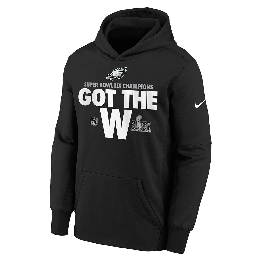 Youth Nike  Black Philadelphia Eagles Super Bowl LIX Champions Parade Pullover Hoodie