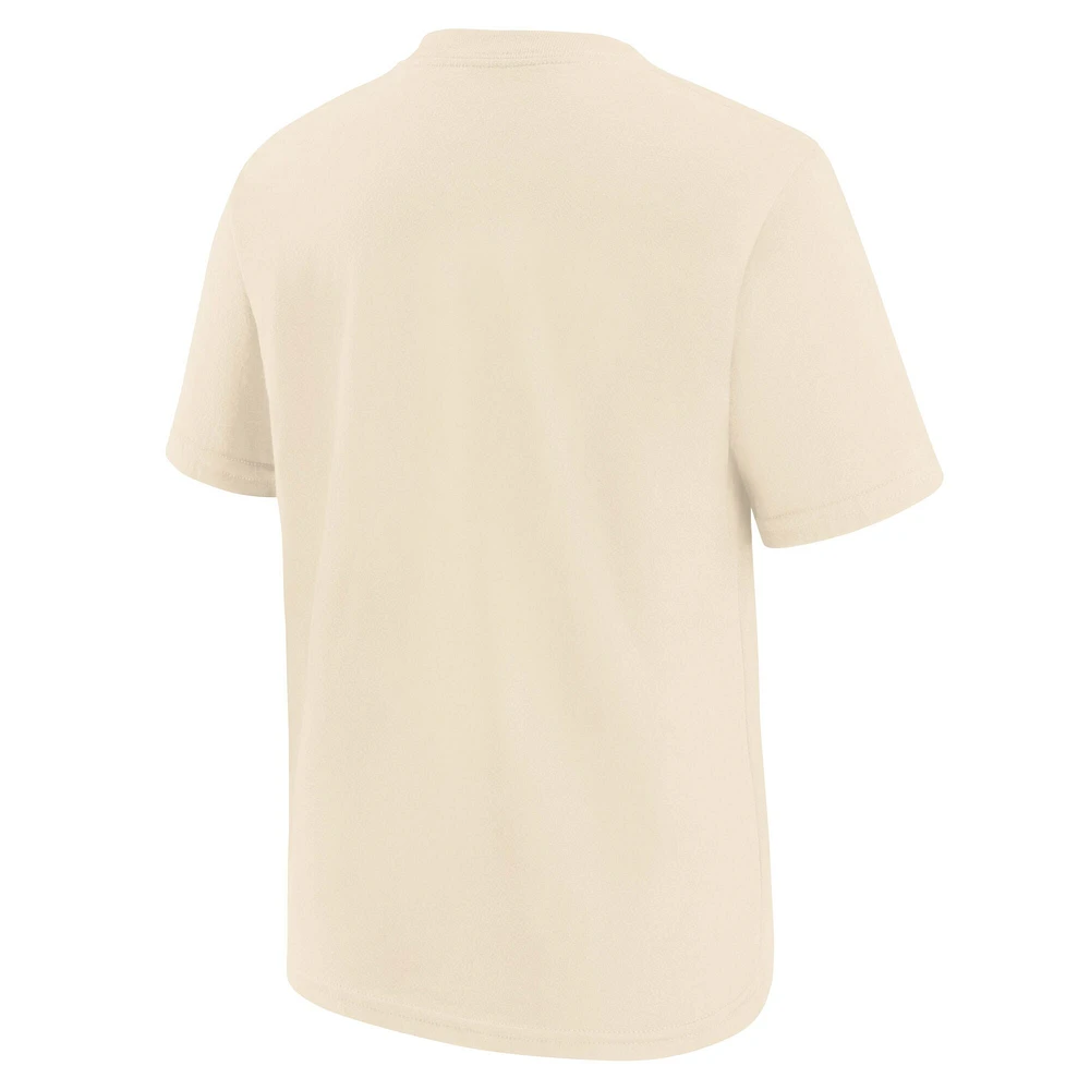 T-shirt Nike pour jeunes Philadelphia Eagles Super Bowl LIX Champions crème
