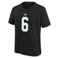 T-shirt noir avec nom et numéro de joueur des Eagles Philadelphie Nike DeVonta Smith pour jeune