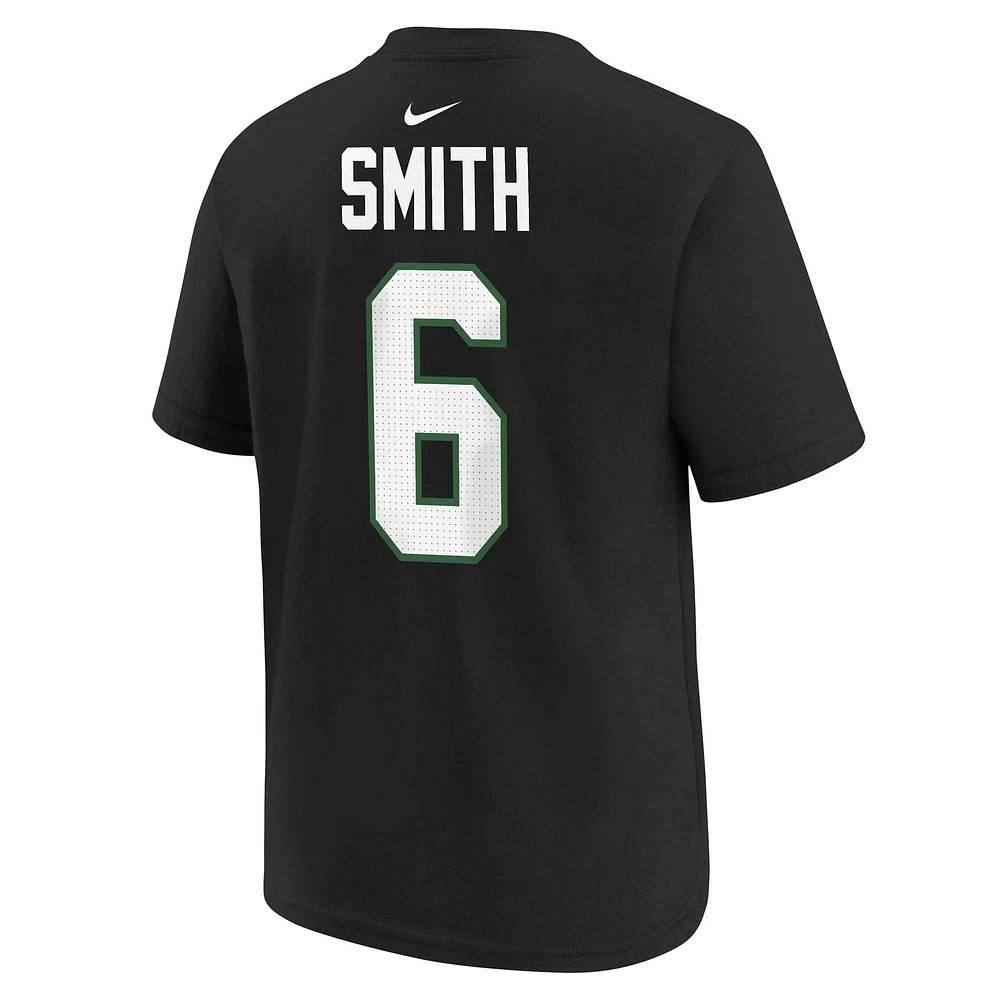 T-shirt noir avec nom et numéro de joueur des Eagles Philadelphie Nike DeVonta Smith pour jeune