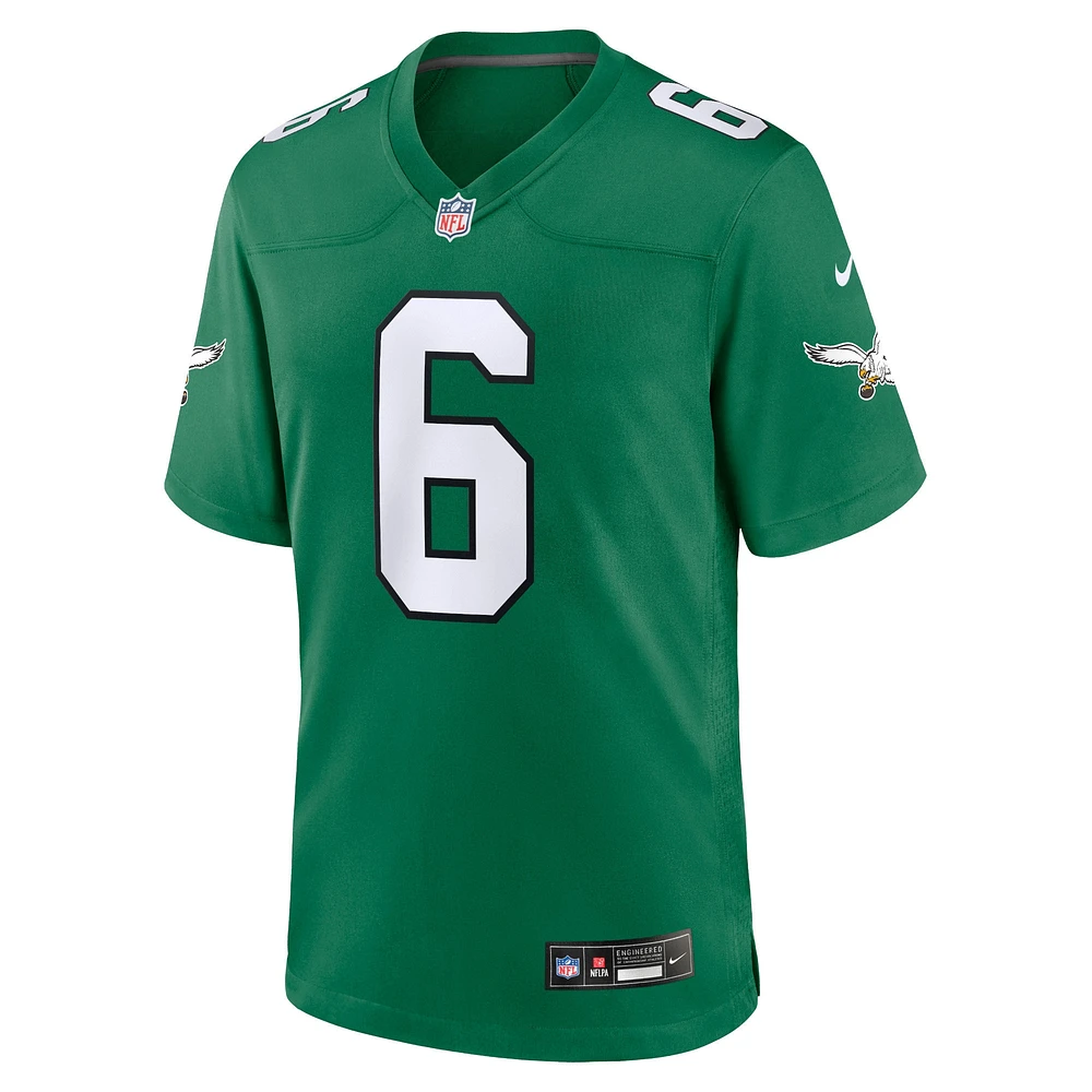 Maillot de match Nike DeVonta Smith Kelly Green Philadelphia Eagles pour jeune