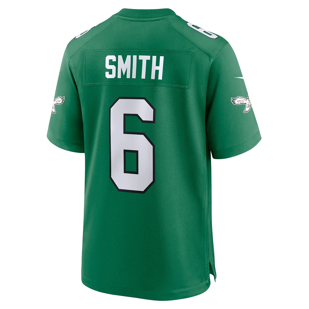 Maillot de match Nike DeVonta Smith Kelly Green Philadelphia Eagles pour jeune