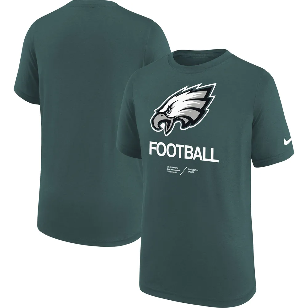 Women's Philadelphia Eagles Fanatics Branded Midnight Green Wordmark Long  Sleeve V-Neck T-Shirt