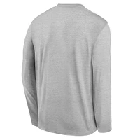 Youth Nike Heather Gray Philadelphia Eagles 2024 NFC Champions Locker Room Trophy Collection Long Sleeve T-Shirt