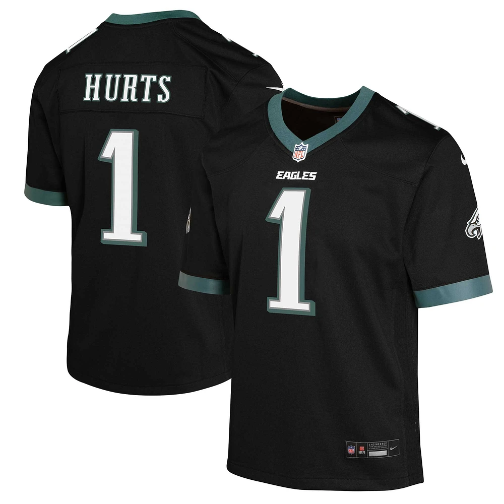 Maillot de match Nike Jalen Hurts pour jeunes des Eagles Philadelphie, noir