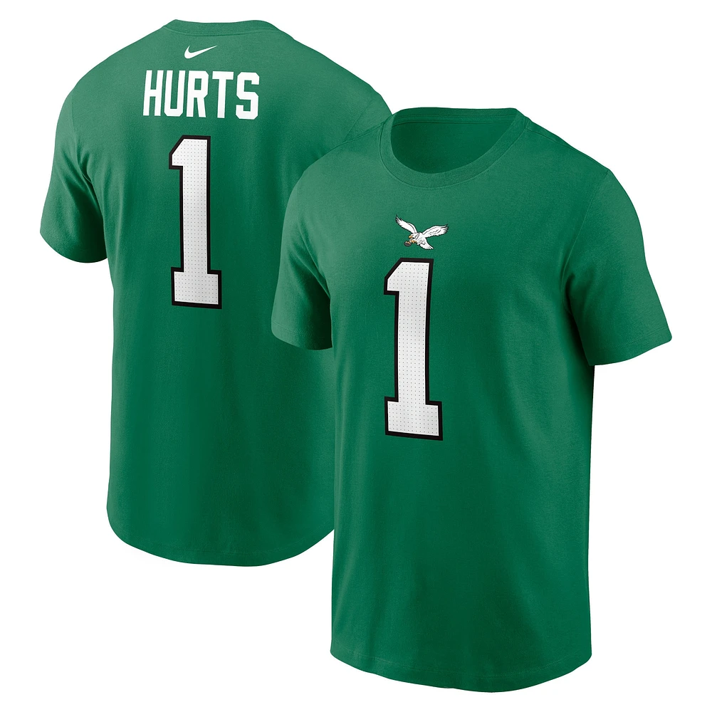 T-shirt avec nom et numéro de joueur des Eagles Philadelphie Nike Jalen Hurts Kelly Green pour jeune