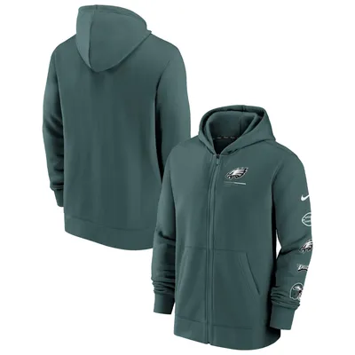 Philadelphia Eagles Nike Sideline Player Quarter-Zip Hoodie - Green/Black