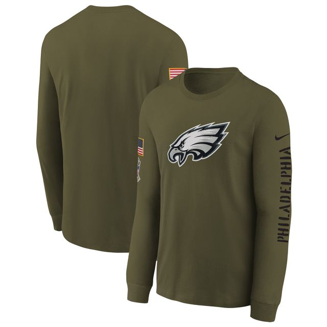 Men's Nike Olive Philadelphia Eagles 2022 Salute to Service Shield  Quarter-Zip Top