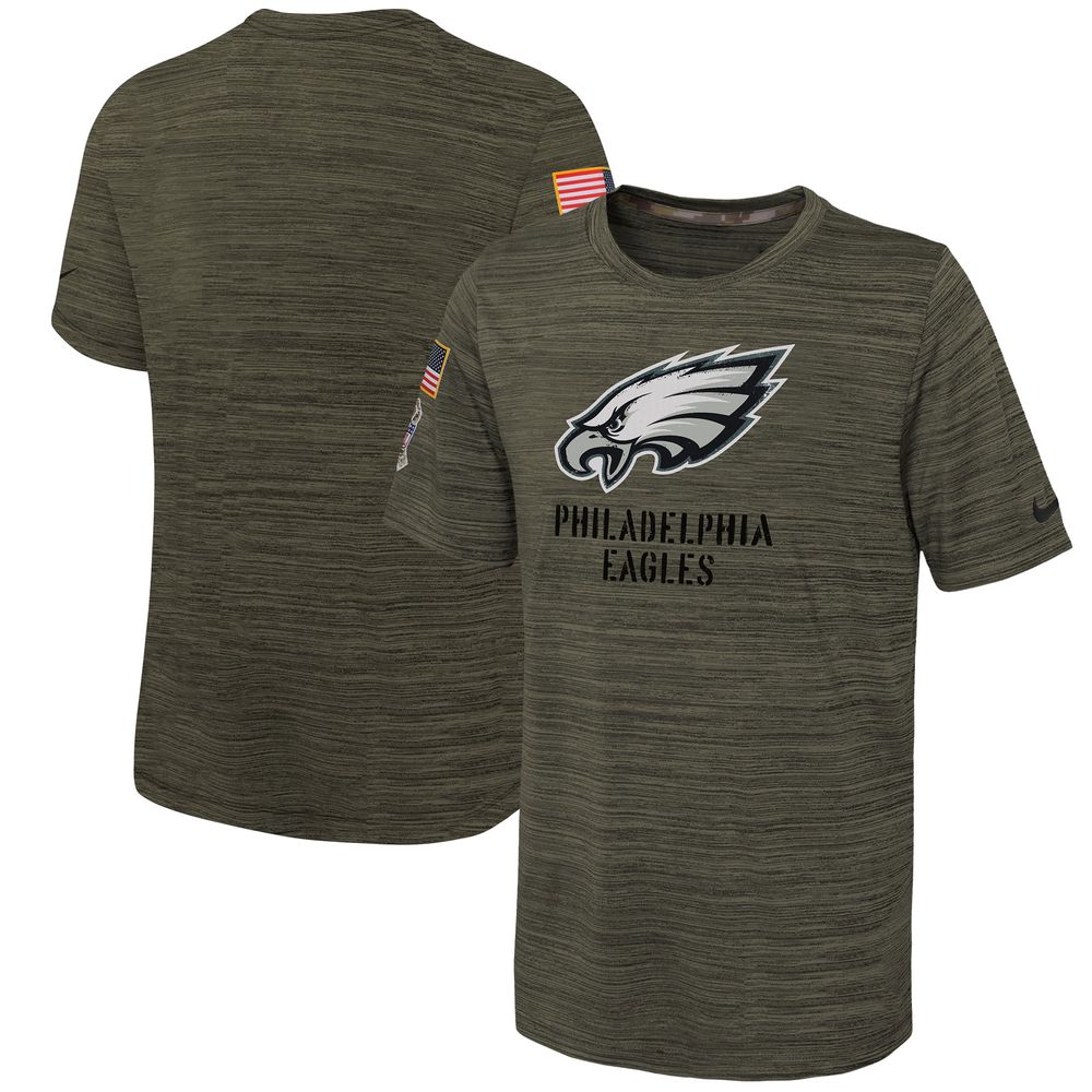 Nike Youth Nike Olive Philadelphia Eagles 2022 Salute To Service Velocity T- Shirt