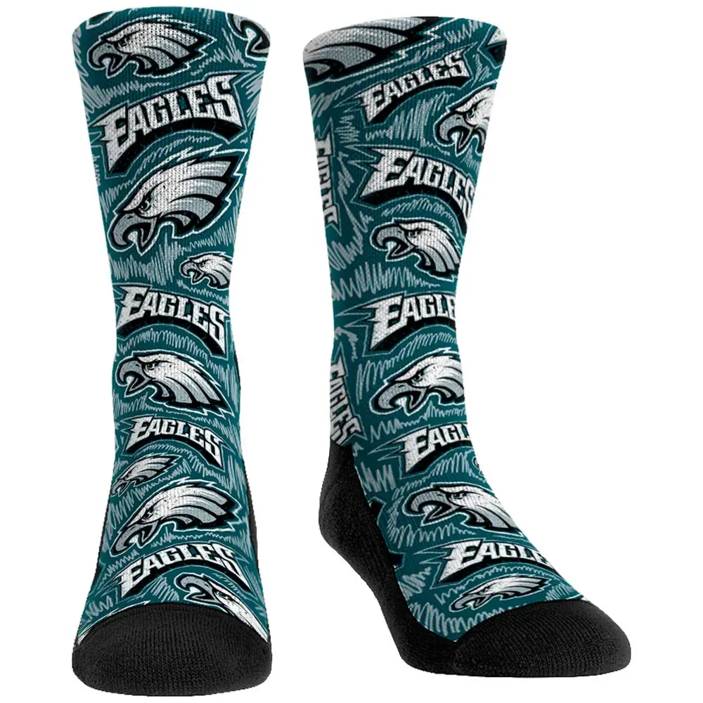 Youth Philadelphia Eagles Rock Em Socks Custom Jersey Crew Socks