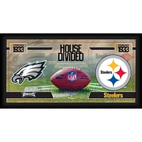 Collage de football encadré de 10" x 20" des Philadelphia Eagles contre les Pittsburgh Steelers