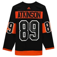 Maillot authentique noir dédicacé par Cam Atkinson des Flyers de Philadelphie Adidas