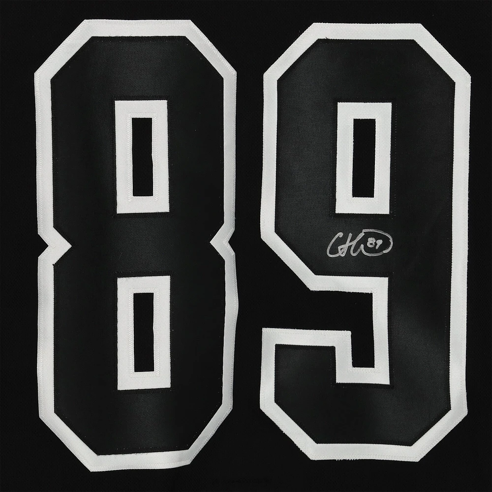 Maillot authentique noir dédicacé par Cam Atkinson des Flyers de Philadelphie Adidas