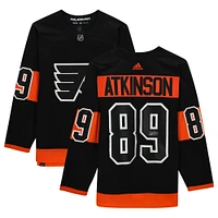 Maillot authentique noir dédicacé par Cam Atkinson des Flyers de Philadelphie Adidas