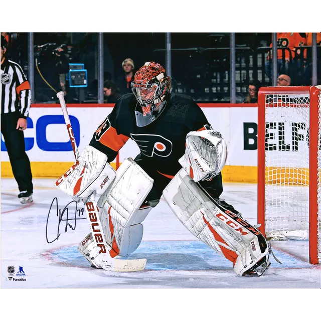 Lids Carter Hart Philadelphia Flyers Fanatics Authentic Unsigned Black  Jersey Net Spotlight Photograph