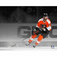 Photographie de patinage en vedette du maillot orange non signé des Flyers Philadelphie Claude Giroux