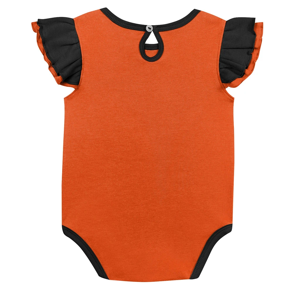 Girls Infant Orange/Black Philadelphia Flyers Two-Pack Training Bodysuit Set