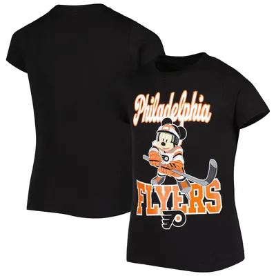 Philadelphia Flyers Girls Youth Mickey Mouse Go Team T-Shirt - Black