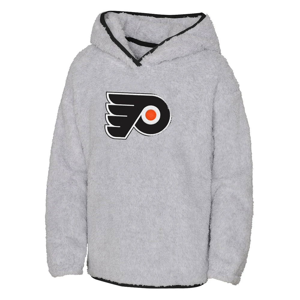 Girls Youth Heather Gray Philadelphia Flyers Ultimate Teddy Fleece Pullover Hoodie