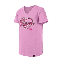 Girl's Youth New Era  Pink Philadelphia Flyers Flip Sequin V-Neck T-Shirt