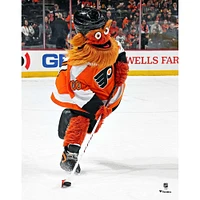 Photographie de patinage non signée du maillot orange des Flyers Philadelphie
