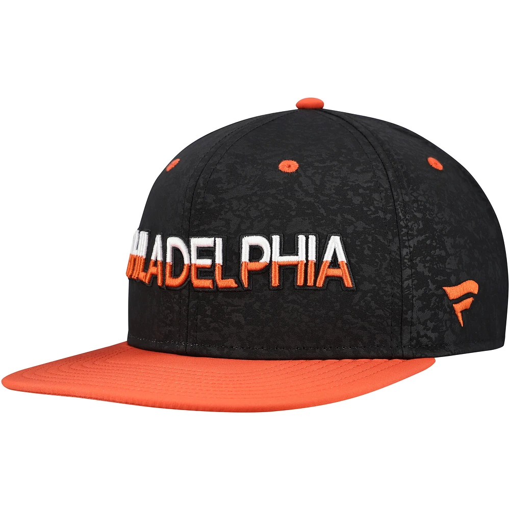 Casquette Snapback noire avec logo alternatif des Flyers de Philadelphie Fanatics pour hommes