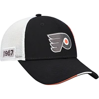 Men's Fanatics  Black Philadelphia Flyers Authentic Pro Draft Adjustable Trucker Hat