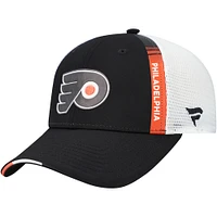Casquette de camionneur ajustable authentique Pro Draft des Flyers de Philadelphie Fanatics pour hommes, noire